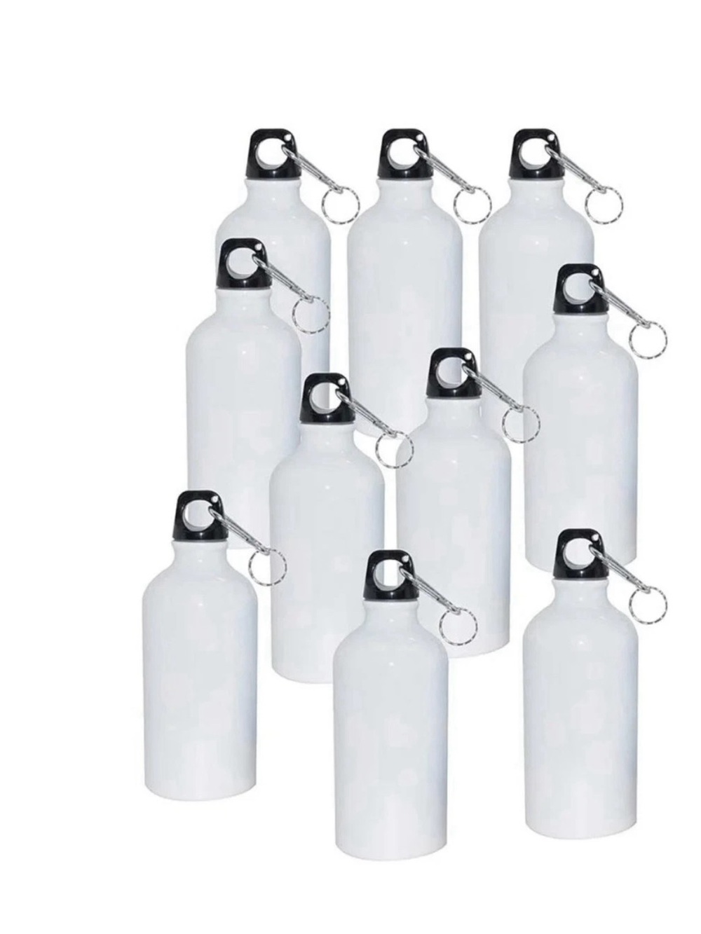 Others White and Black Aluminum Water Bottle Set